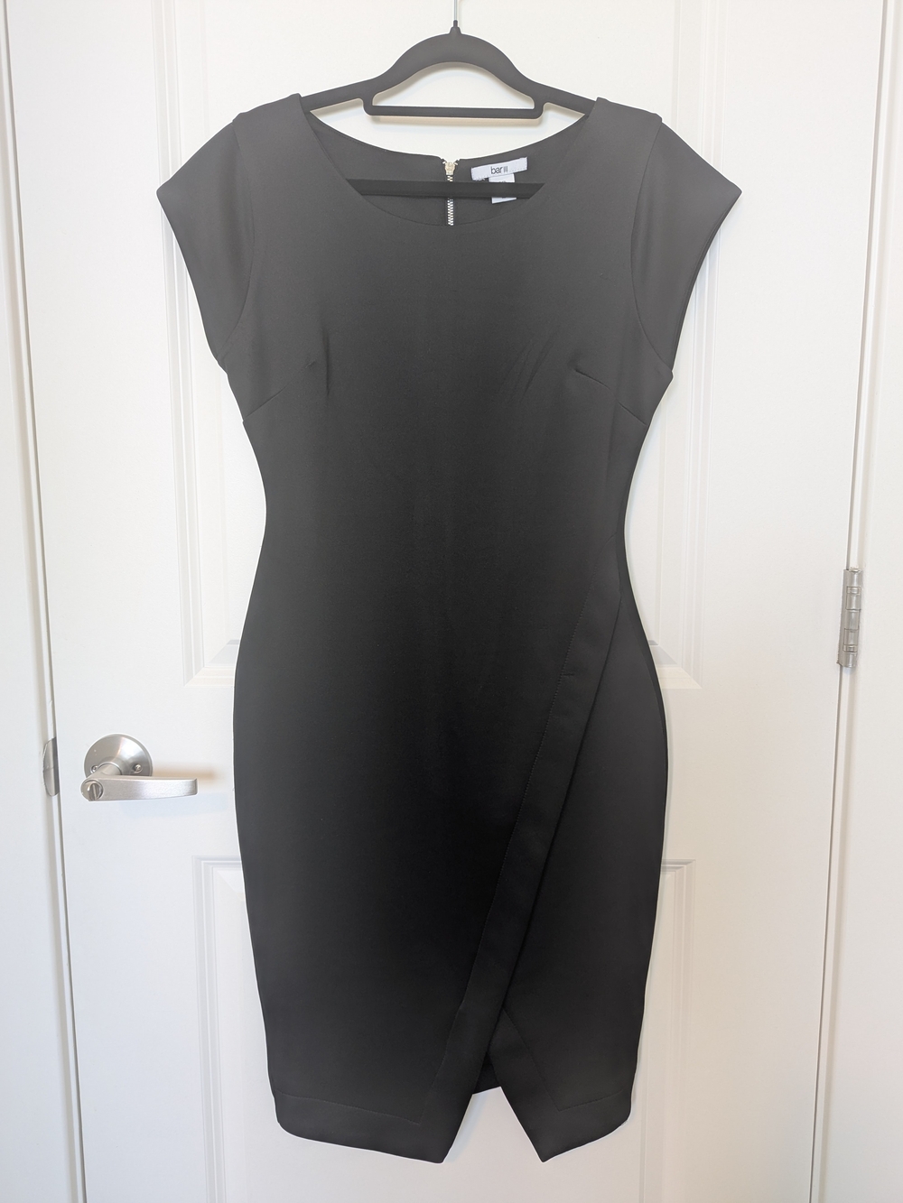 Bar III Black Cap-Sleeve Sheath Dress